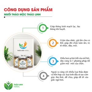 công dụng muối thảo mộc ngâm chân thảo linh herbal